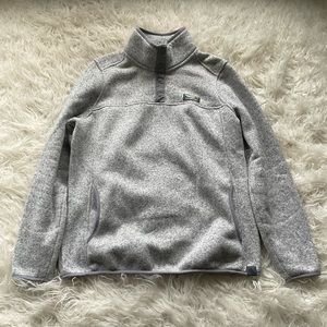 L.L. Bean Heather Gray Fleece Pullover